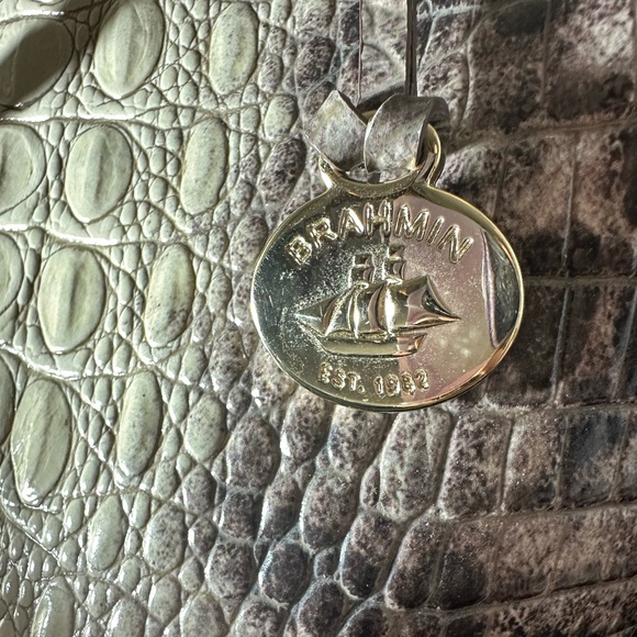 Brahmin large Duxbury Satchel crocodile genuine leather handbag - Picture 8 of 9